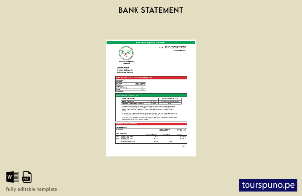 listo para imprimir Plantilla de Word   extracto bancario del Banco de la Repúbl